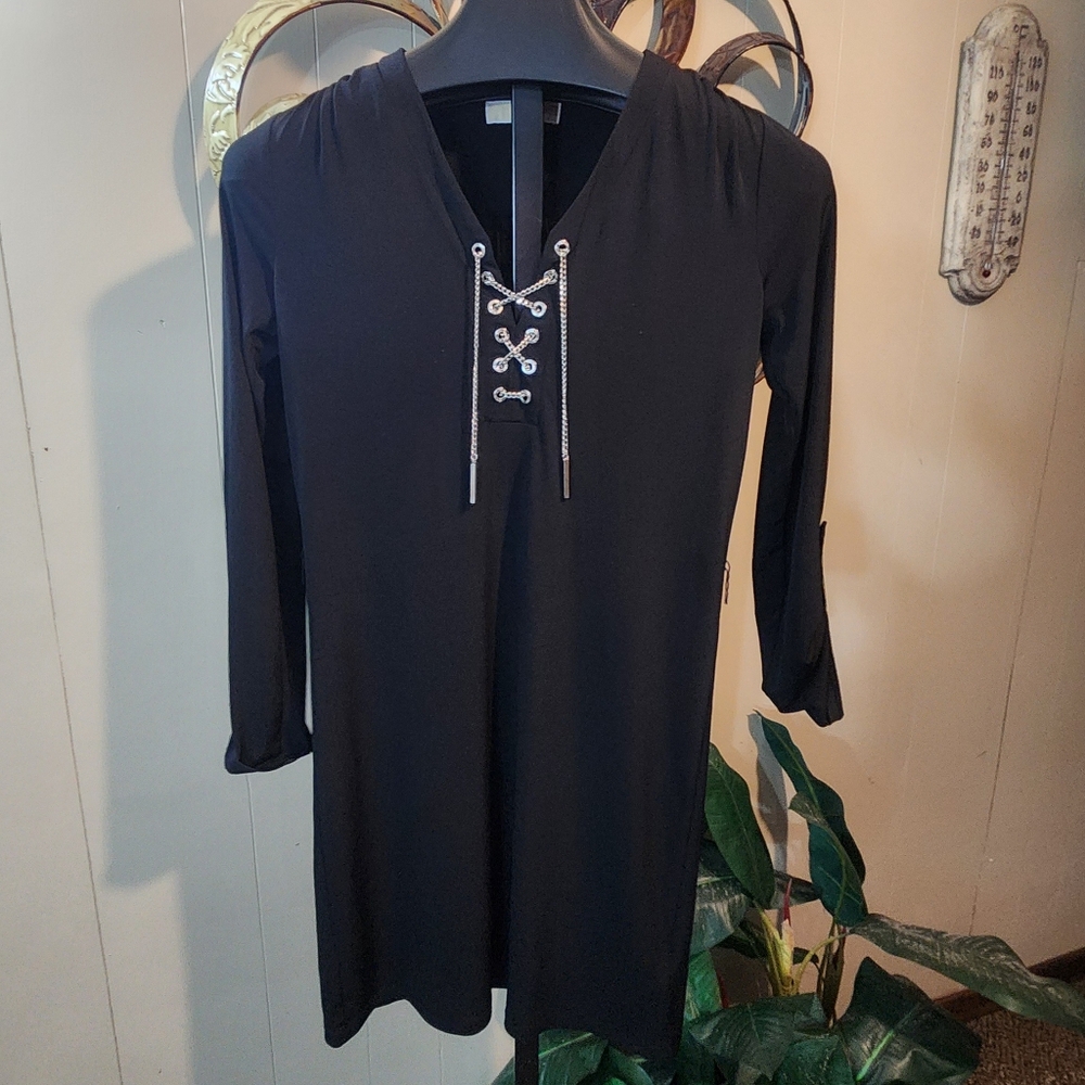 MICHAEL MICHAEL KORS Black Lace Front Dress